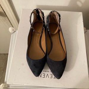 Banana Republic studded navy pointed toe flats